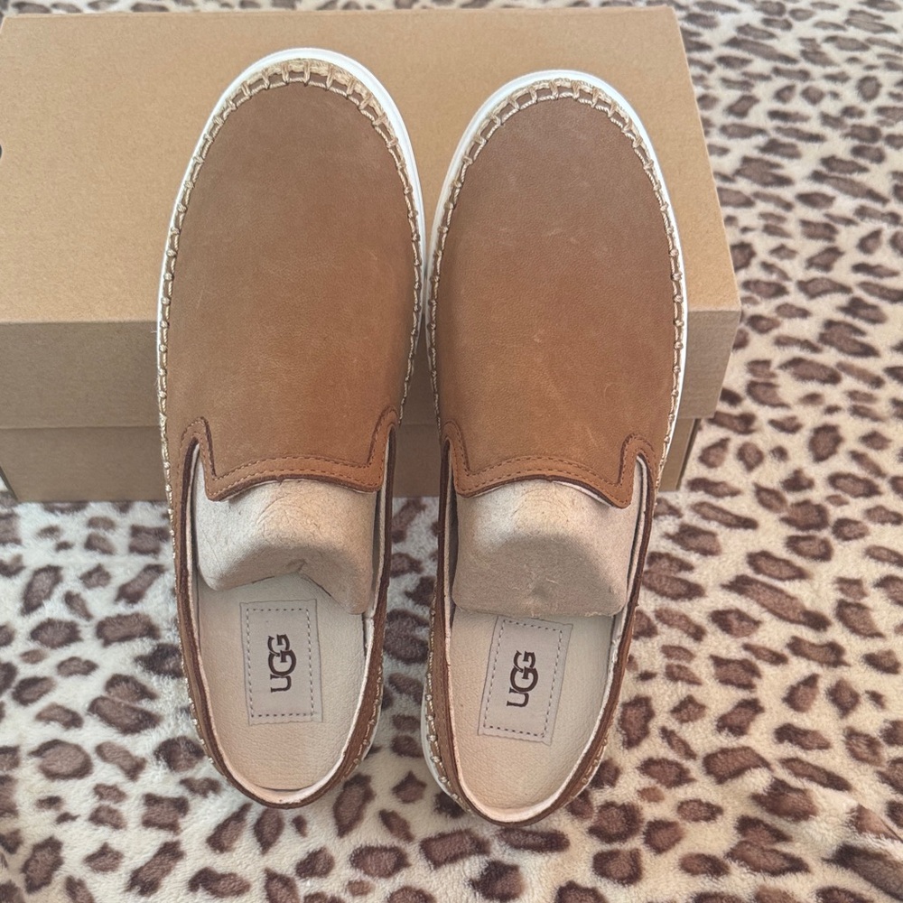 UGG women Tan Slip-On Loafers